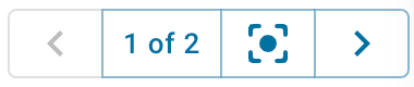 Screenshot of the issue selector that is found at the page level in DubBot. It is a blue rectangle shaped back with chevrons on either side indicating which direction the issue search will go.