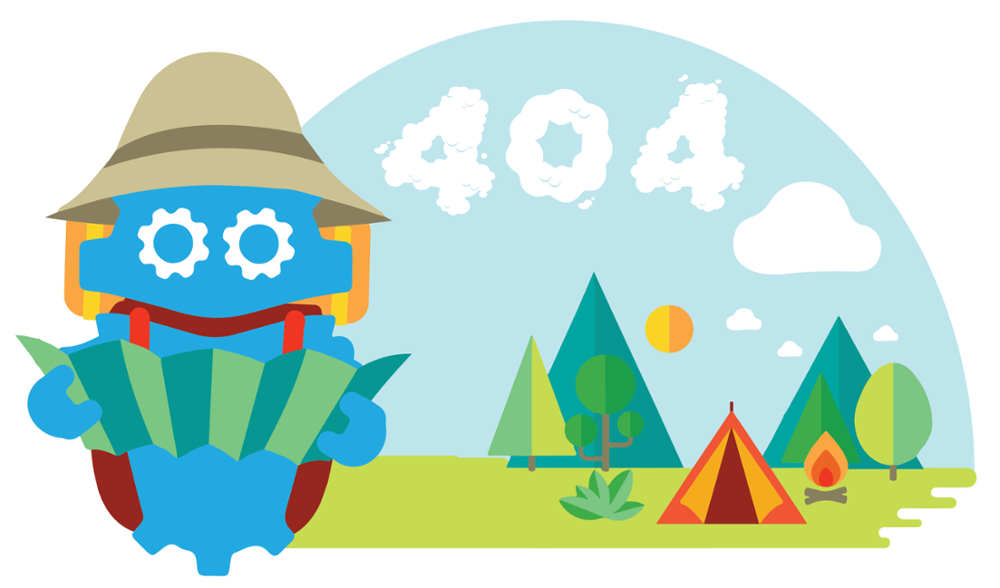 DubBot icon dressed as a scout holding map