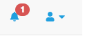 Image of bell icon with 1 in red circle indicating 1 unread notification