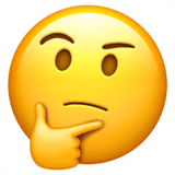 yellow emoji, hand to chin, called the thinking emoji